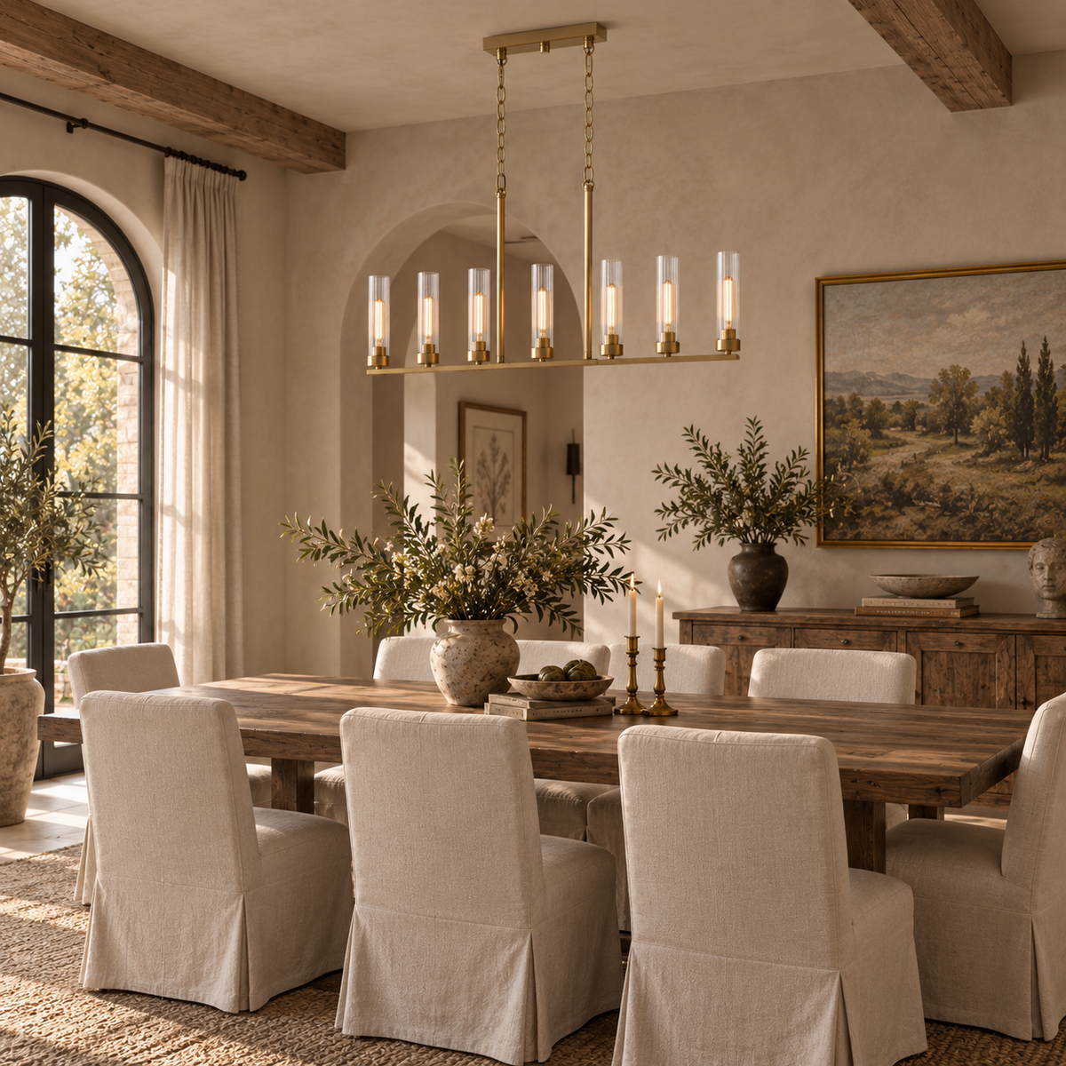 Andreas Linear Chandelier 32" 46" 54"W