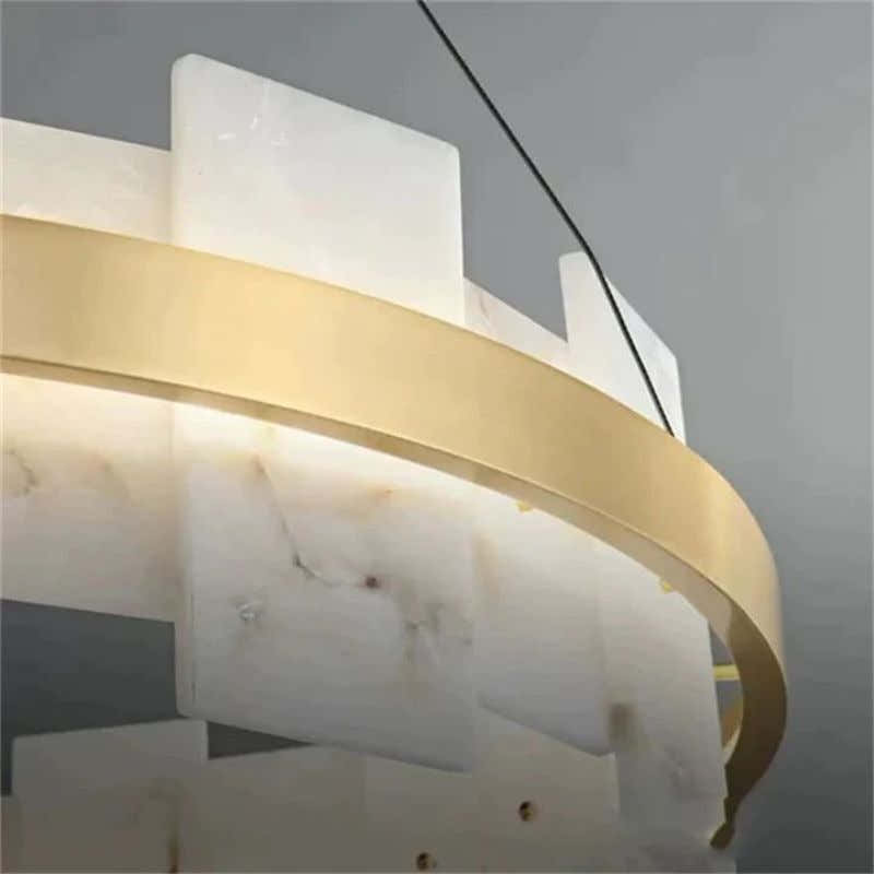 Alabaster Flakes Round/Oval Chandelier