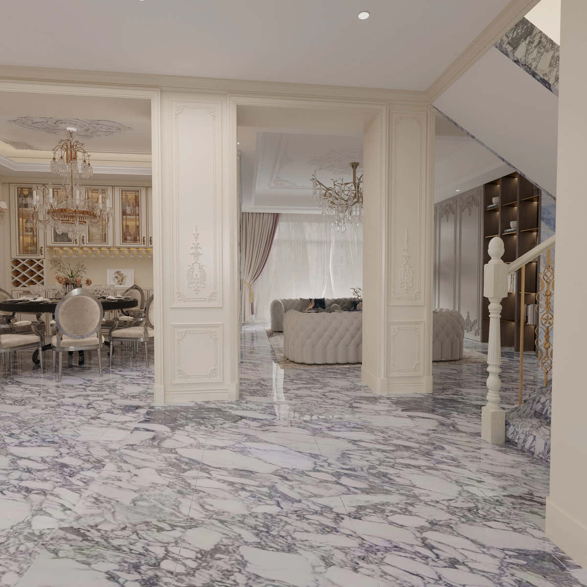 Arabescato White Marble Slab
