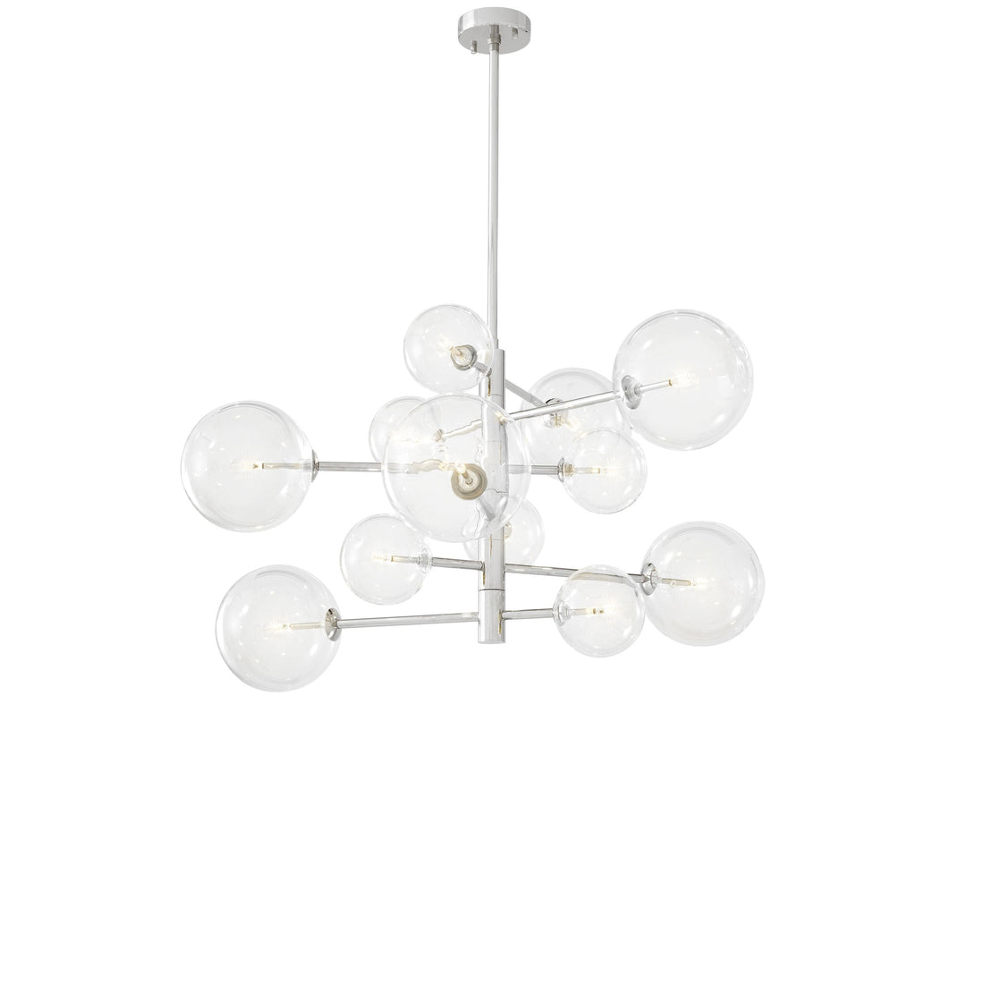 Argento Modern Brass Chandelier [S/L] - [Brass/Nickel]