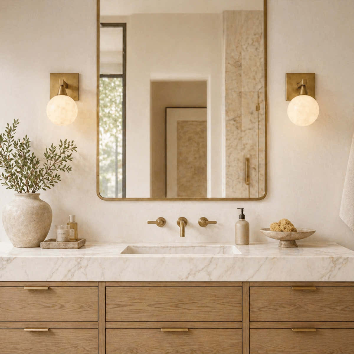 Arica Alabaster Sconce 1 Light