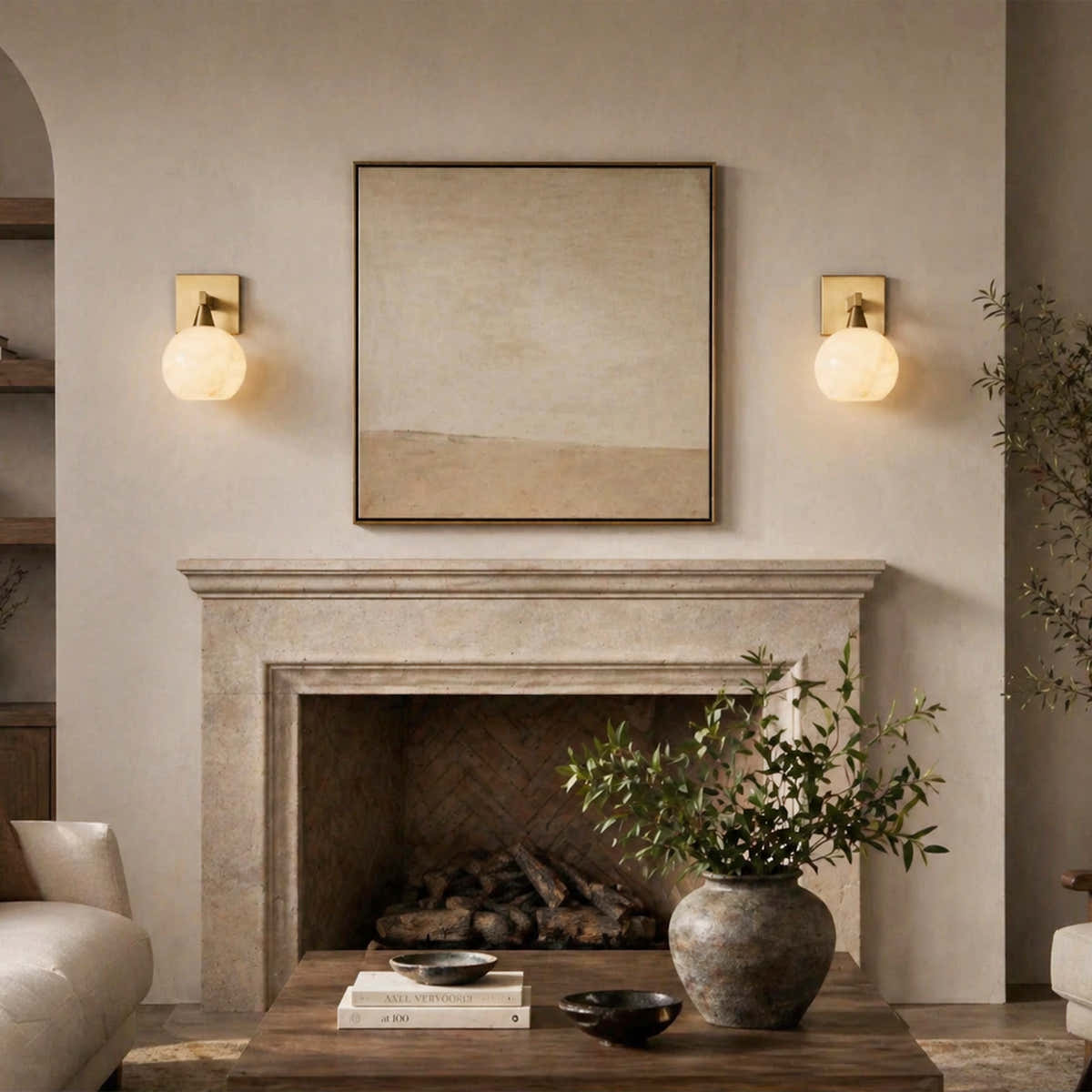 Arica Alabaster Sconce 1 Light