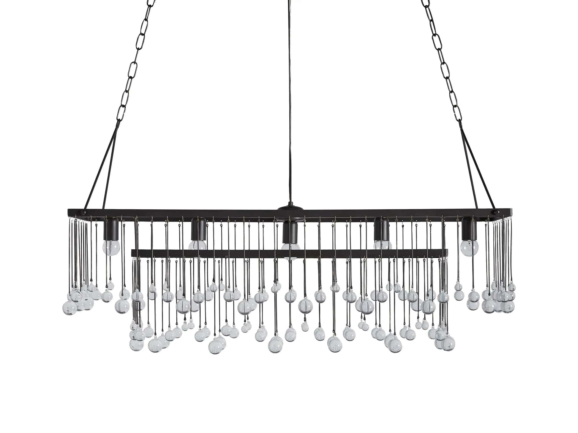 Aubrey Crystal Ball  Rectangular Chandelier 47'' 60''