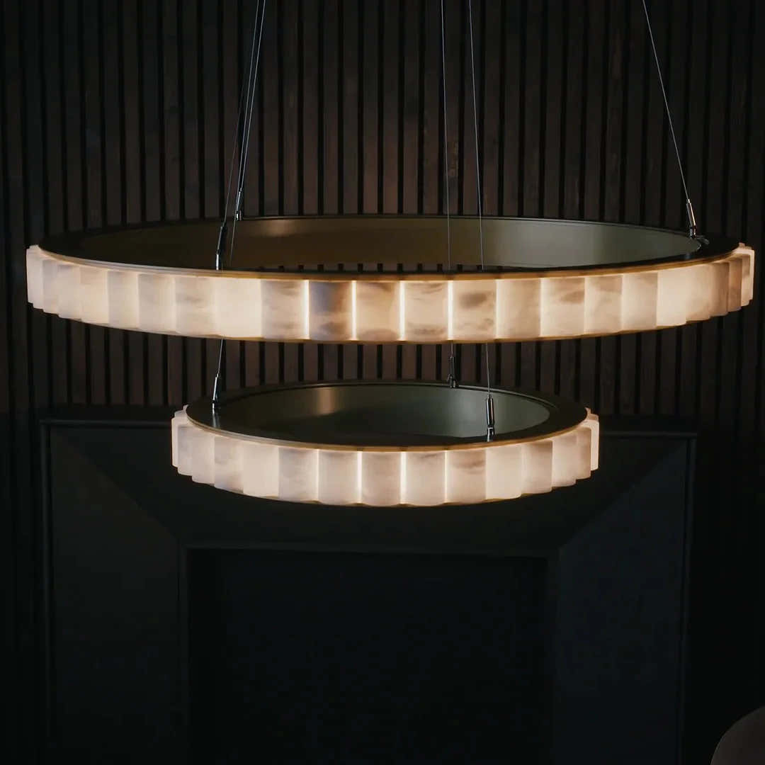 Avalon Alabaster 2 Layer Chandelier