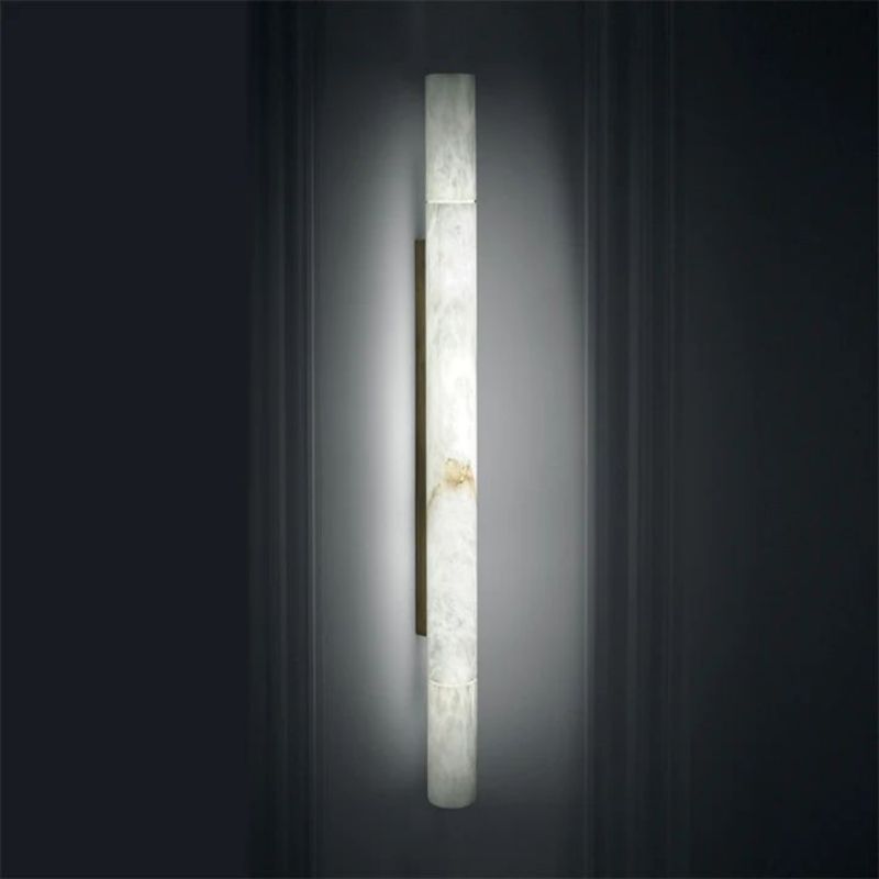 Alabaster Cylindrical Sconce