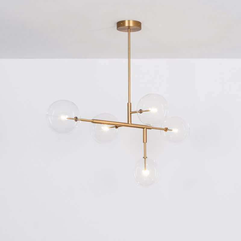 Aero 5-Light Modern Brass Chandelier