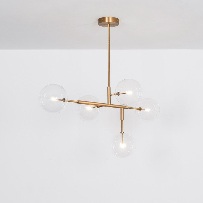 Axis 5-Light Modern Brass Chandelier - Schwung