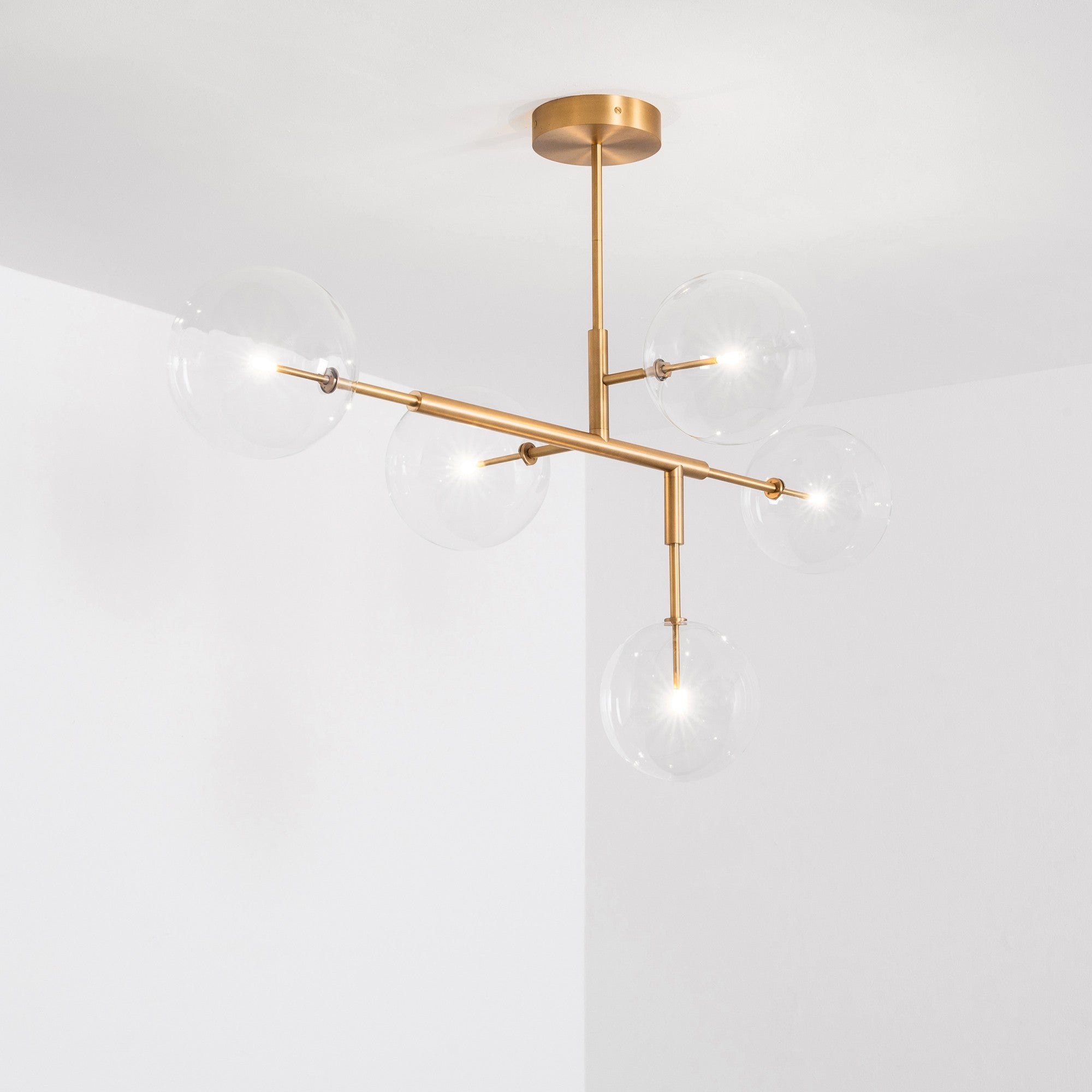 Axis 5-Light Modern Brass Chandelier - Schwung