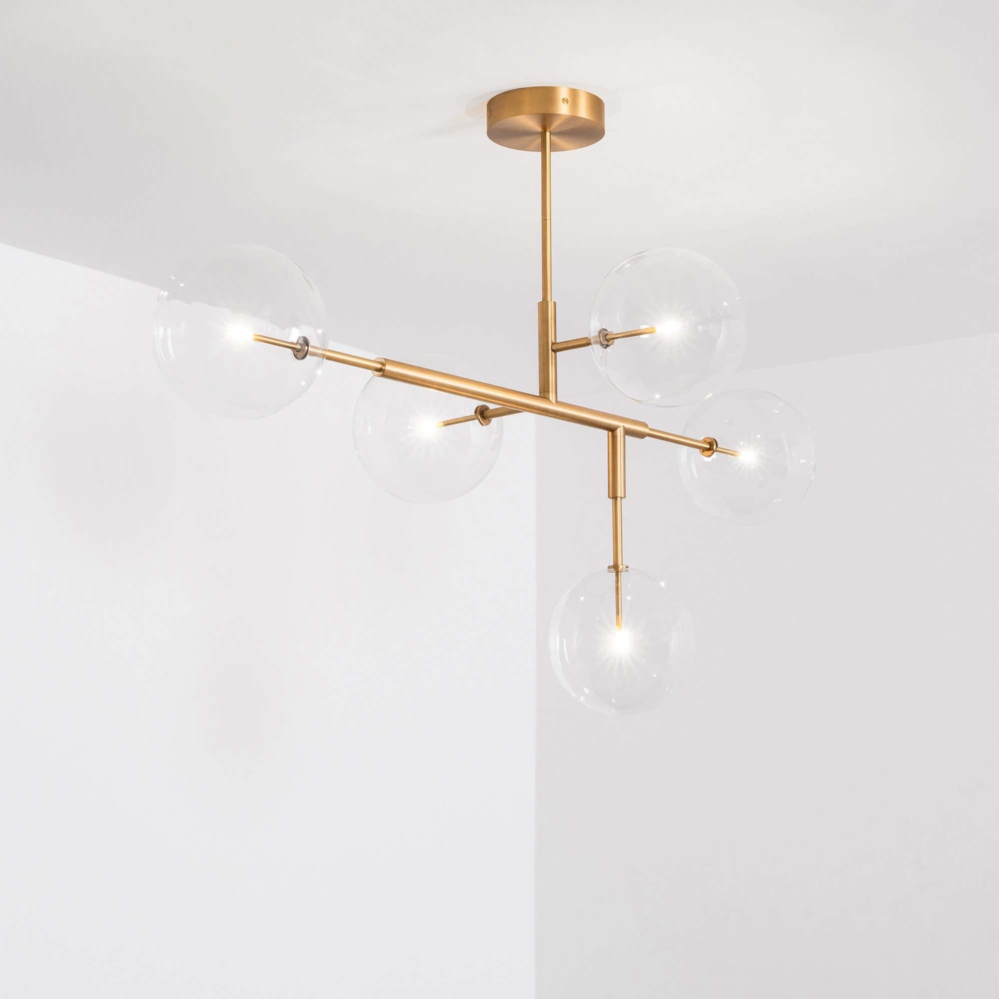 Aero 5-Light Modern Brass Chandelier