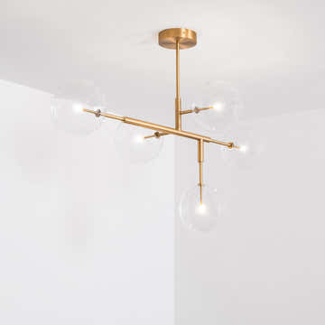 Aero 5-Light Modern Brass Chandelier