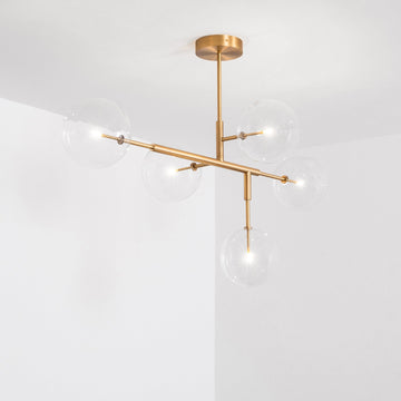 Axis 5-Light Modern Brass Chandelier - Schwung