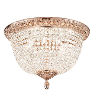 Balmoral Flush Crystal Glass Chandelier CL4000PRG - (Multiply Finishes) - Christopher Hyde