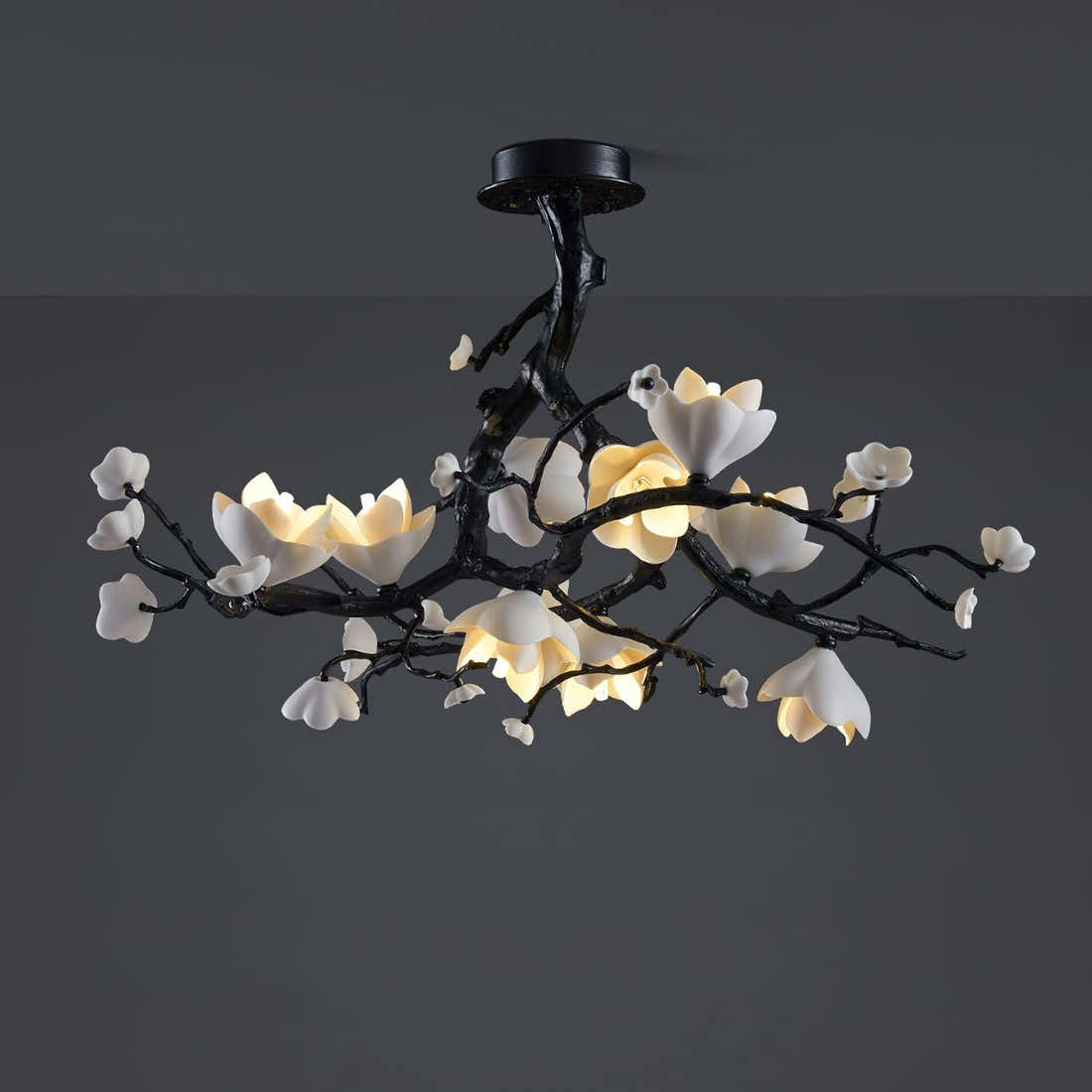 Black Branch Copper Tree Chandelier