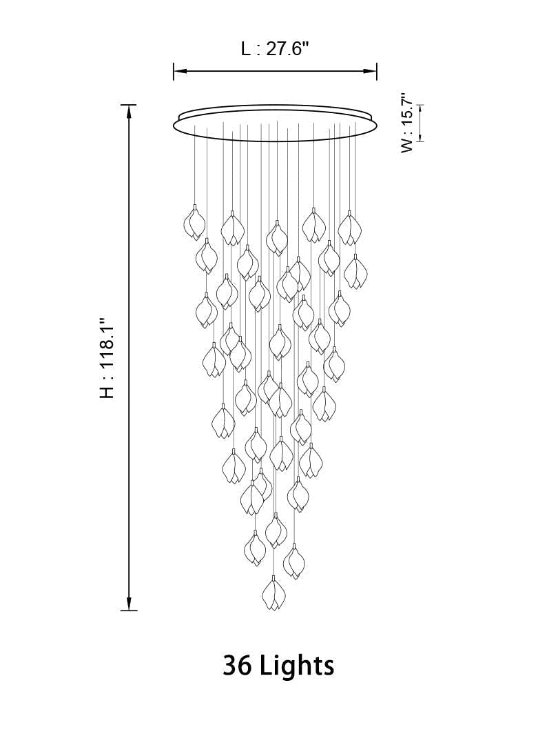Ceramic LED Cluster Bloom Chandelier