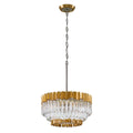 Charisma 5 Light Pendant - Gold Leaf W Polished Stainless