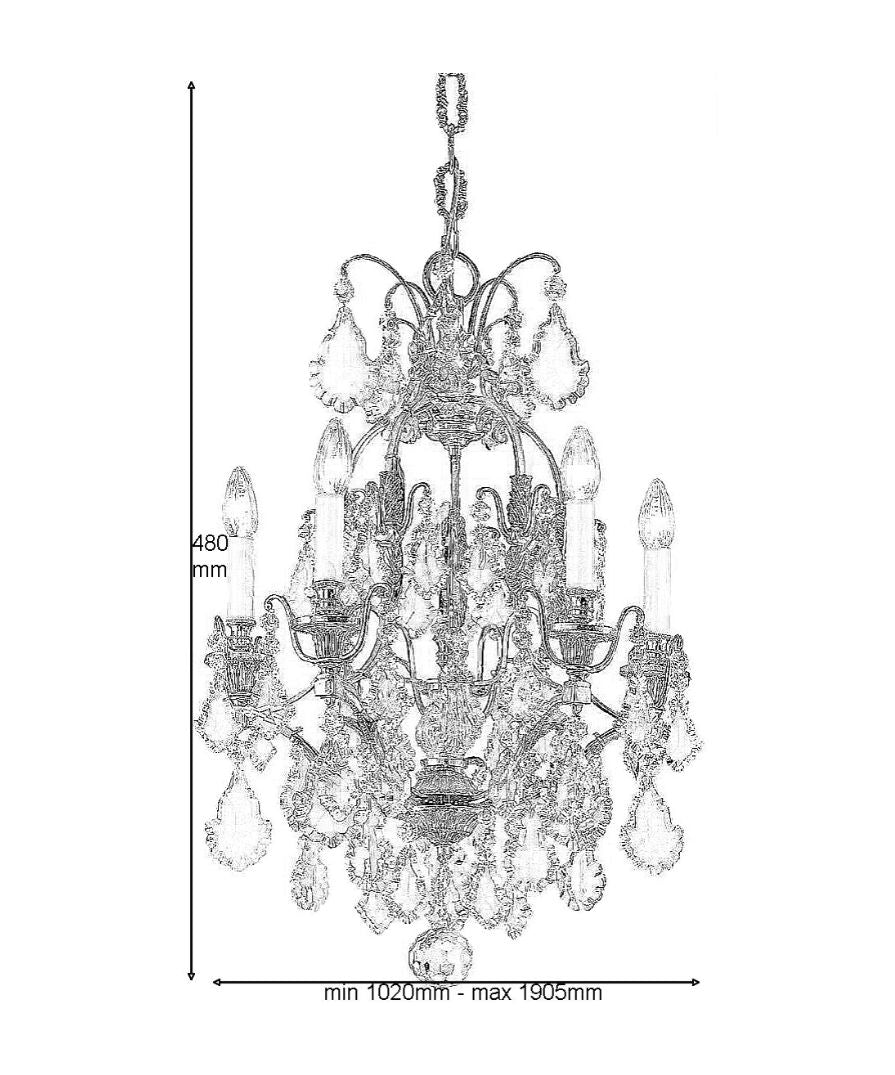 Carlton Crystal Glass Chandelier VF325AFG - (Multiply Finishes) - Christopher Hyde