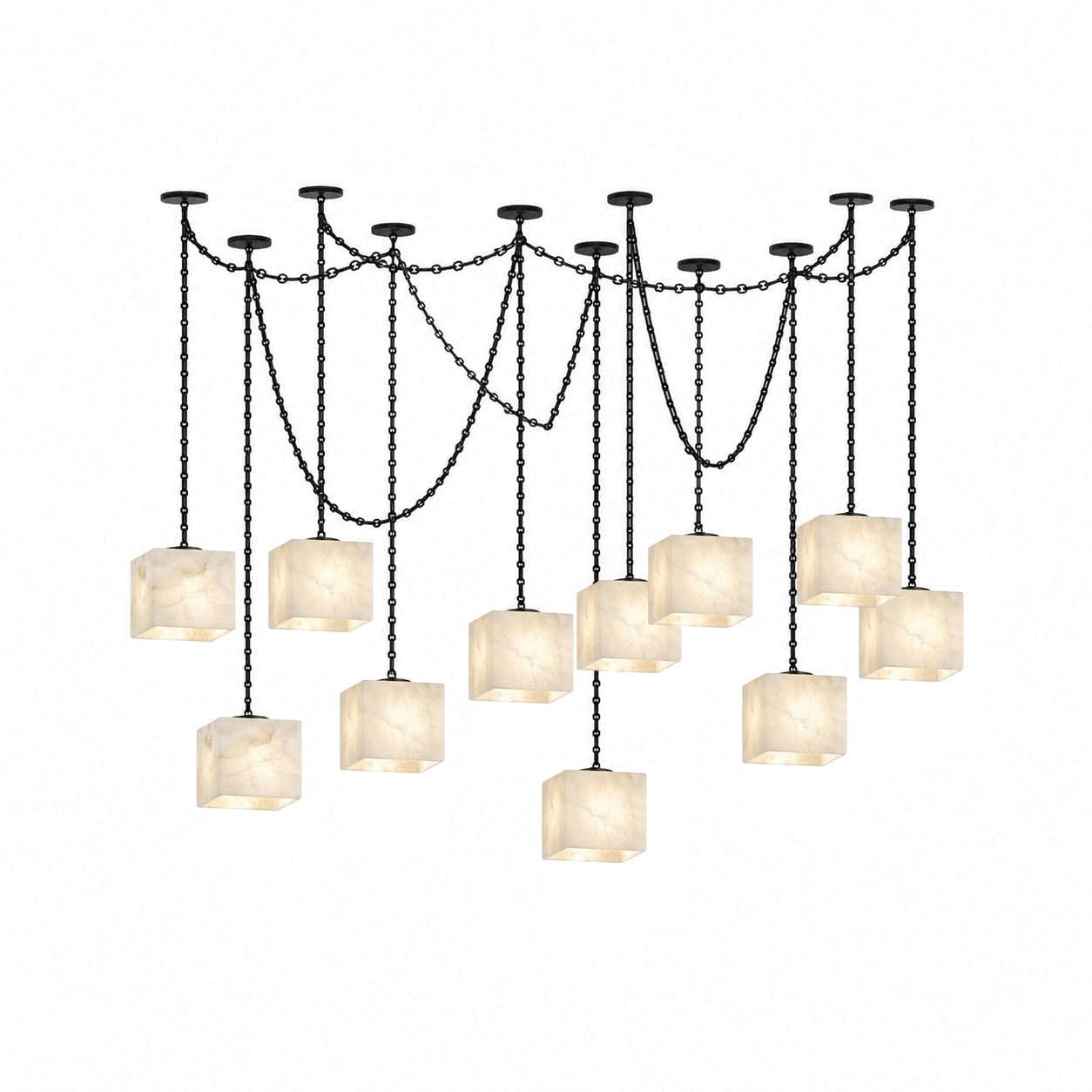 Cascade Chain Cube Chandelier