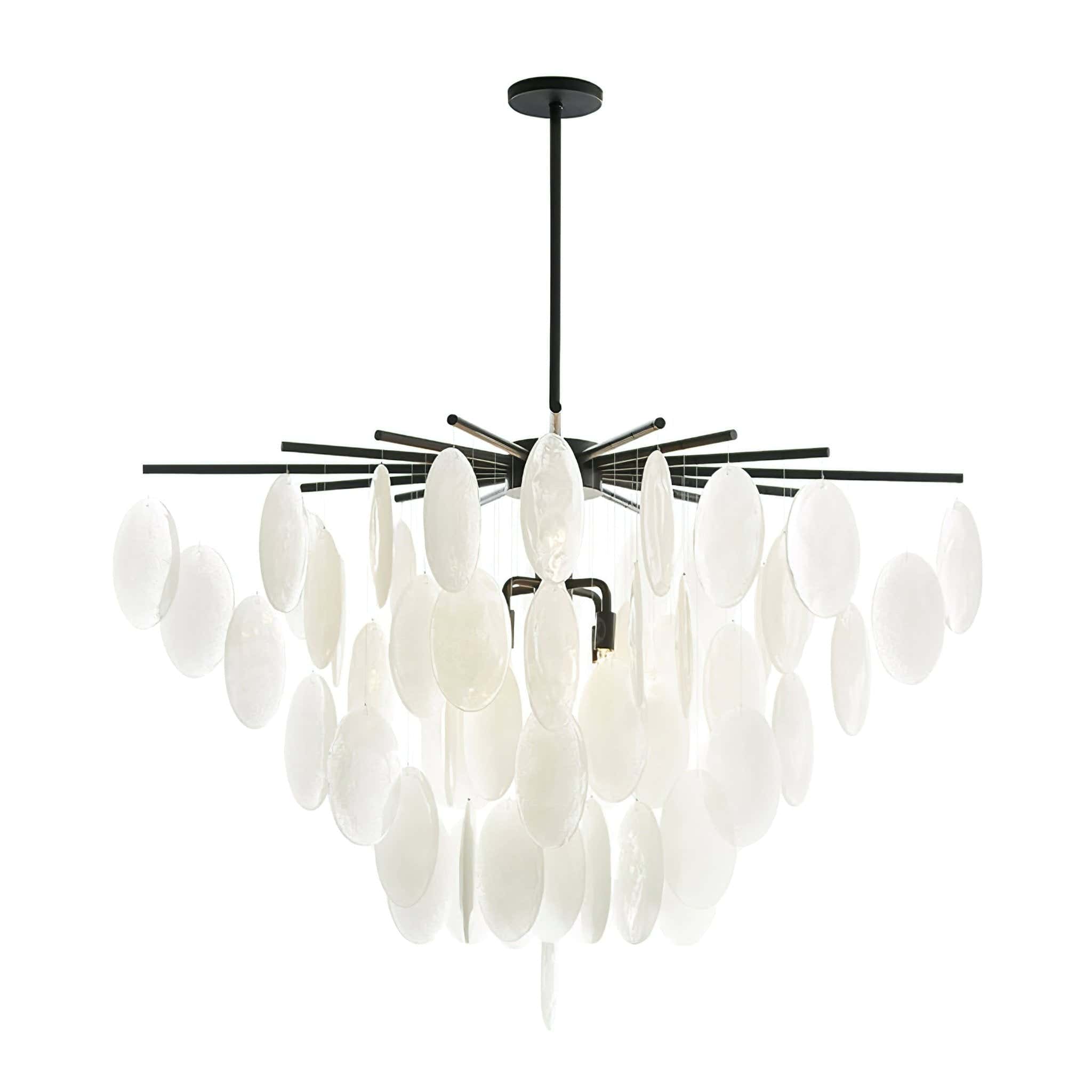 Cascading Selenite Disc Chandelier