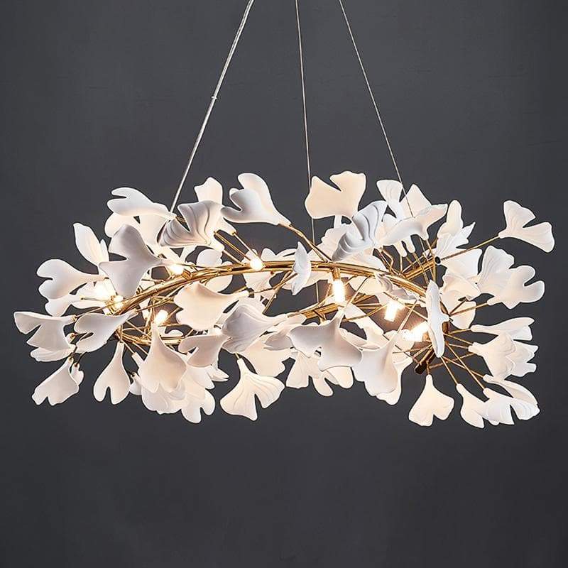 Ceramic Ginkgo Round Chandelier D