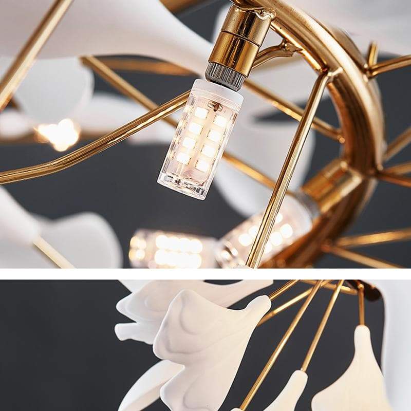 Ceramic Ginkgo Round Chandelier D