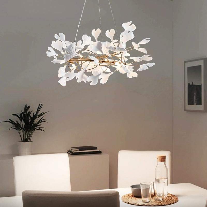 Ceramic Ginkgo Round Chandelier D