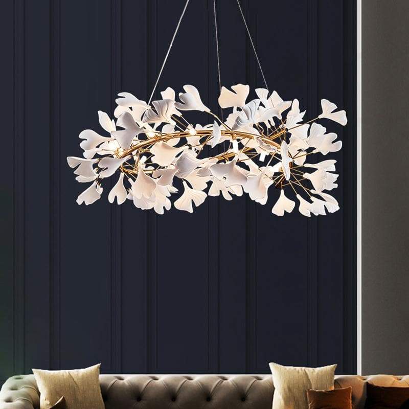 Ceramic Ginkgo Round ChandelierD