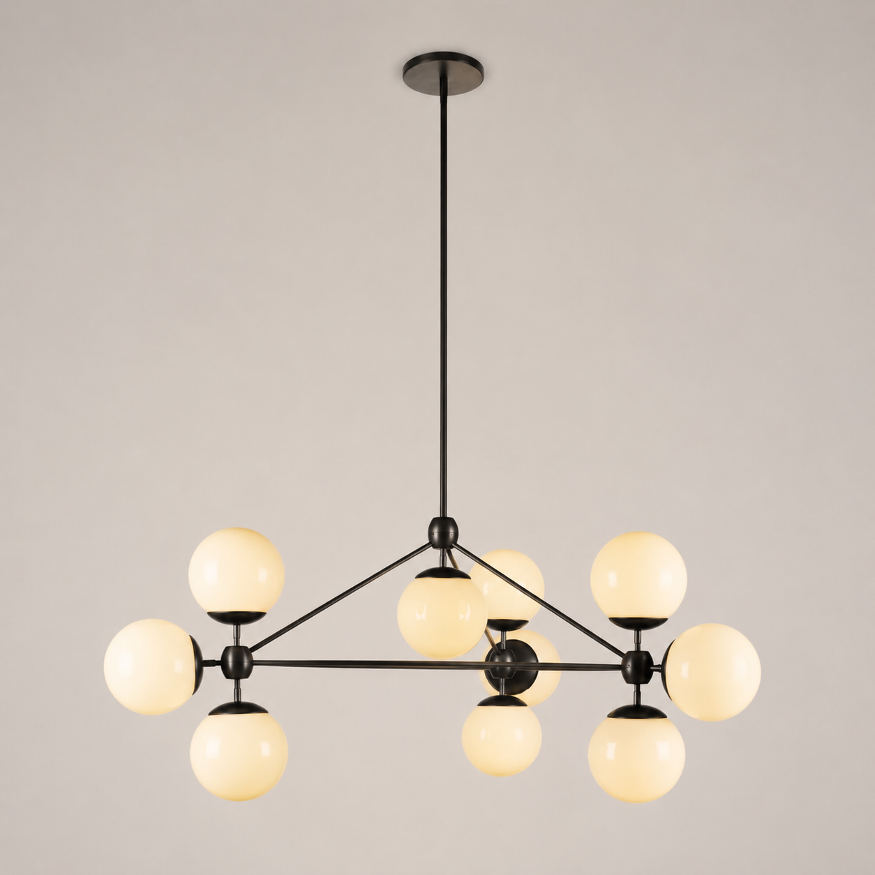 Modo Chandelier 37" - 3 Sided, 10 Globes
