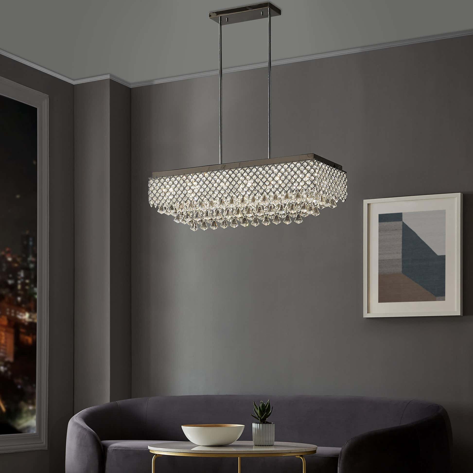 Cinderella Crystal Rectangular Chandelier // 12 Light