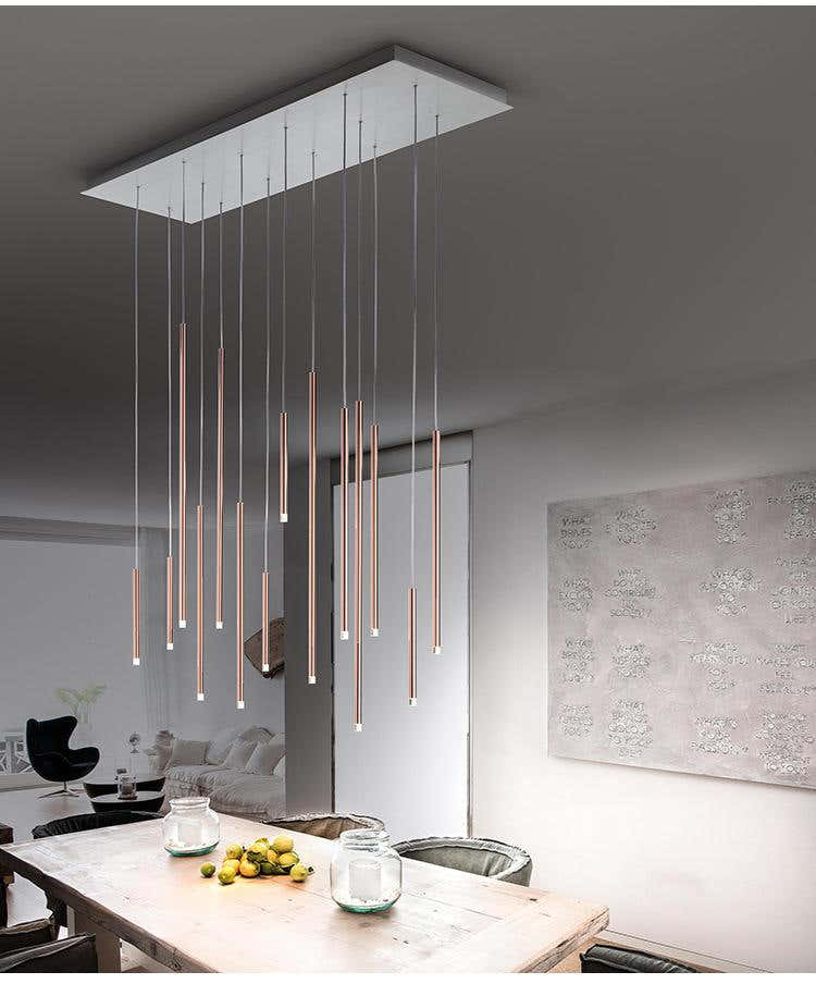 Clustered Tubes LED Chandelier
