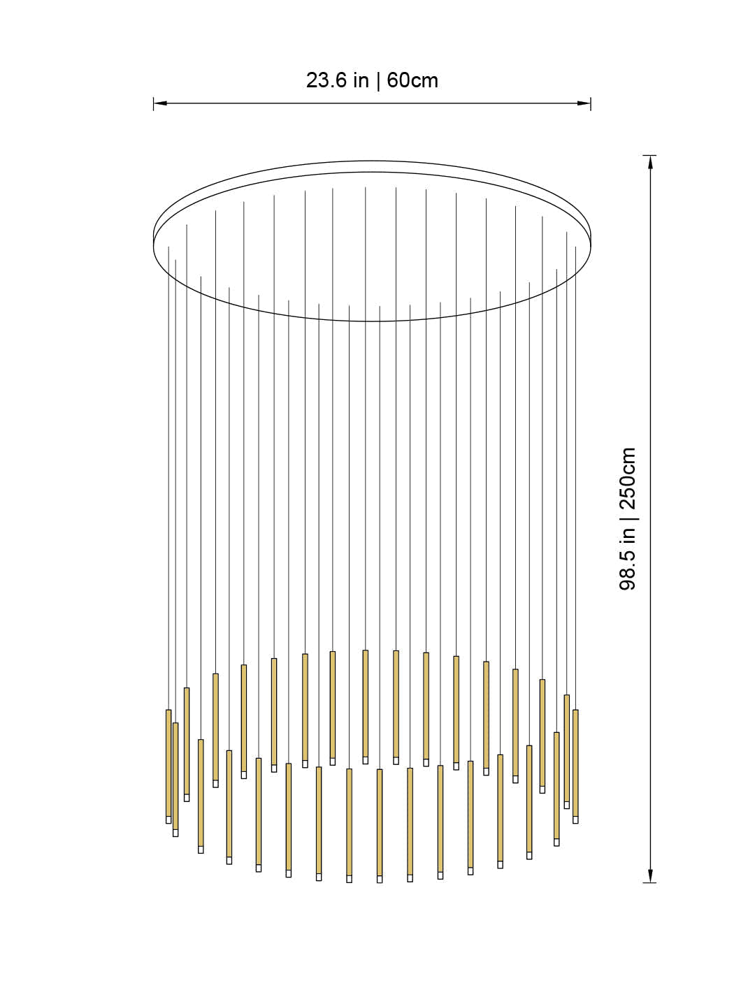 Clustered Tubes LED Chandelier