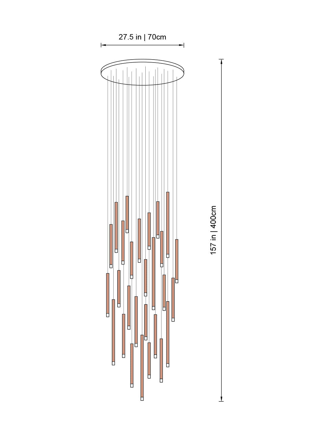Clustered Tubes LED Chandelier