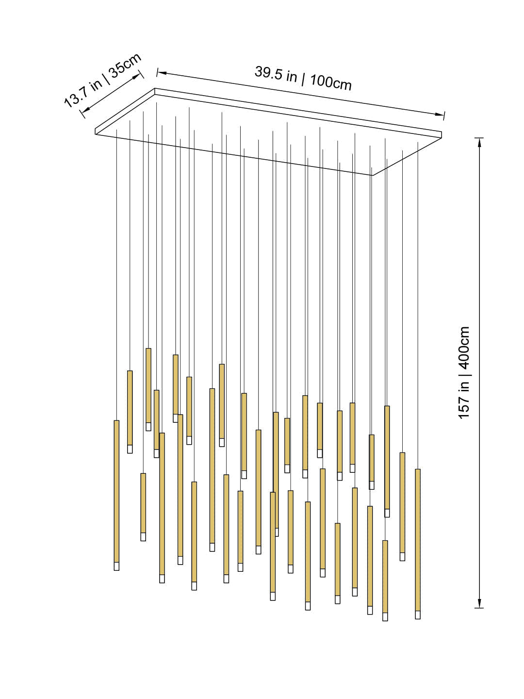 Clustered Tubes LED Chandelier