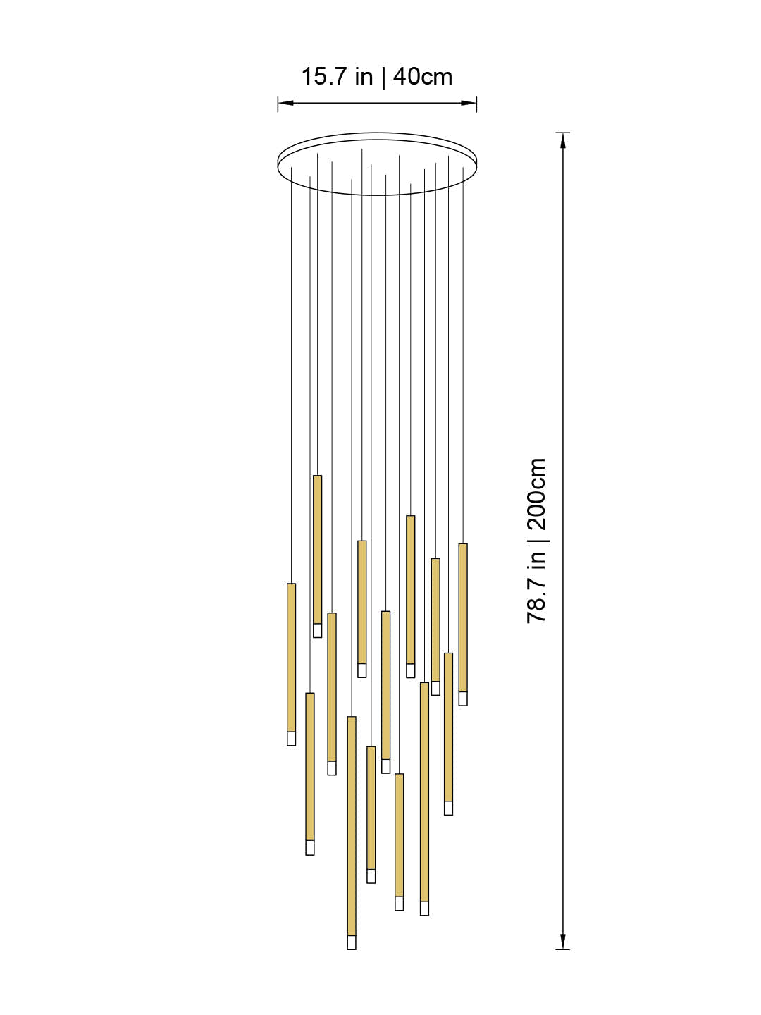 Clustered Tubes LED Chandelier