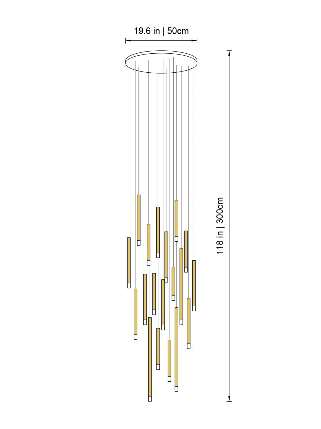 Clustered Tubes LED Chandelier