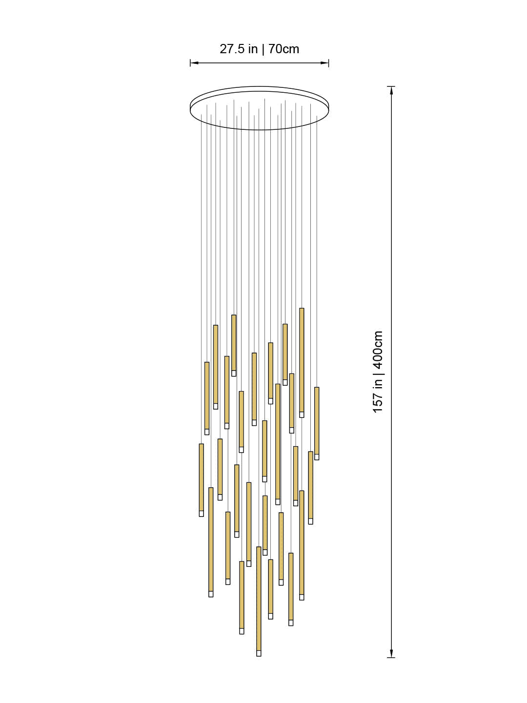 Clustered Tubes LED Chandelier