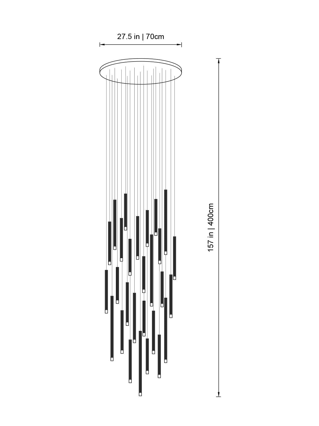 Clustered Tubes LED Chandelier