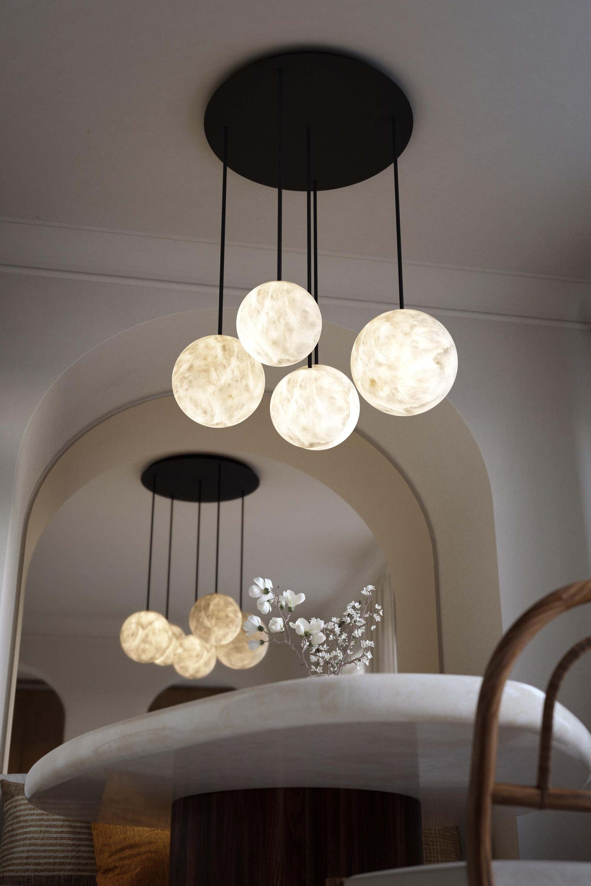 Alabaster Constellation Chandelier, Multi Pendant Light