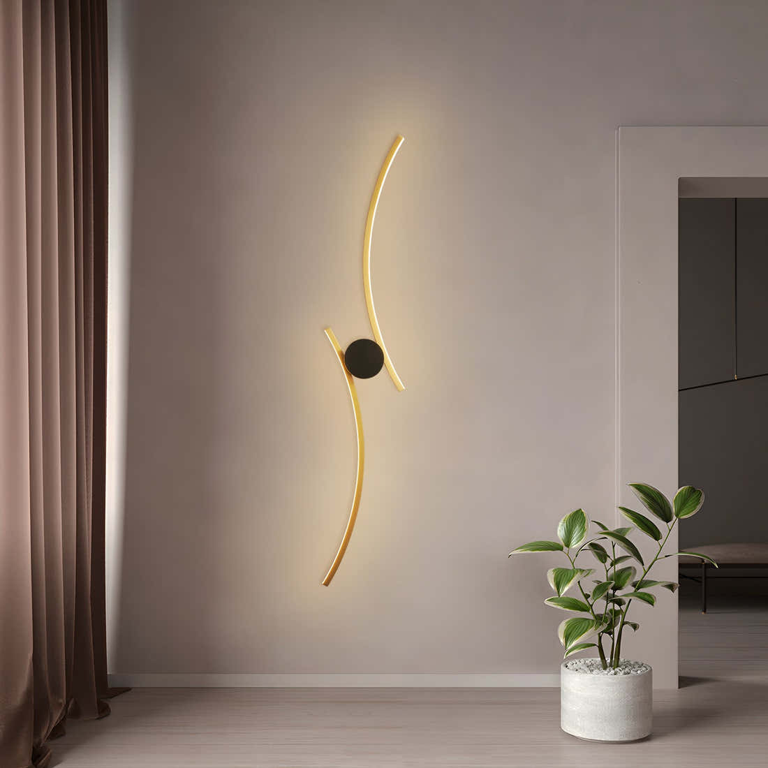Coordinates 3 Brass Wall Lamp
