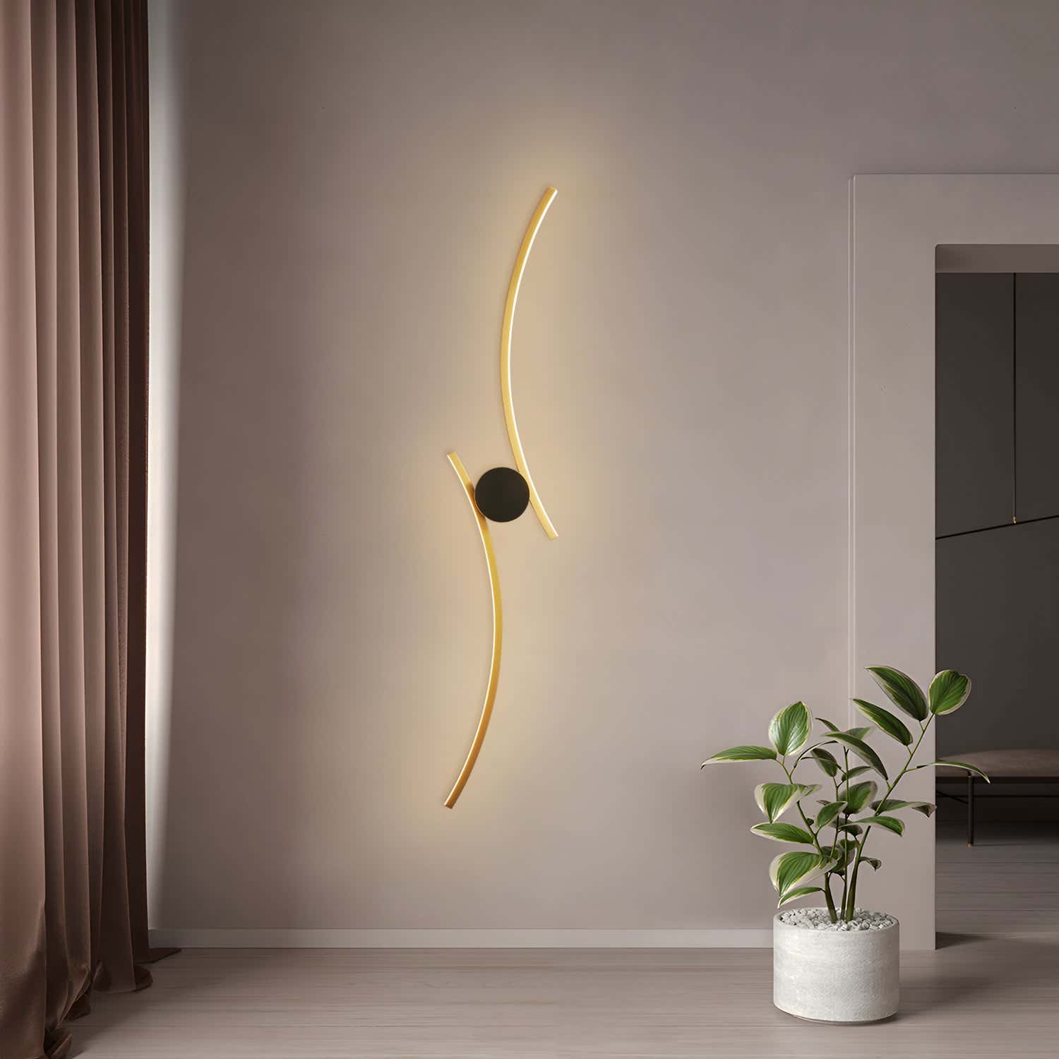 Coordinates 3 Brass Wall Lamp