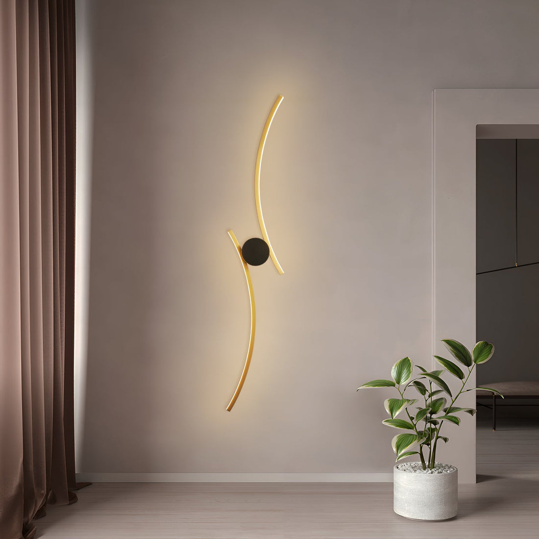 Coordinates 3 Brass Wall Lamp