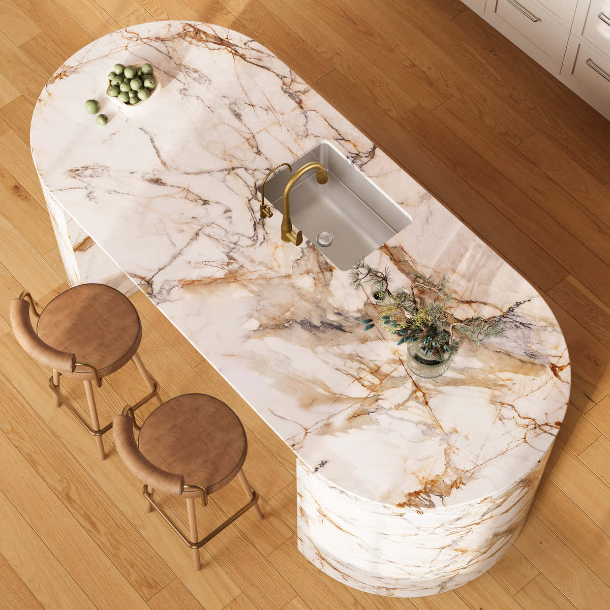 Custom Stone Kitchen Island
