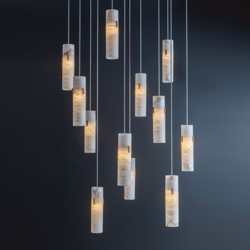 Alabaster Deco Cluster Chandelier