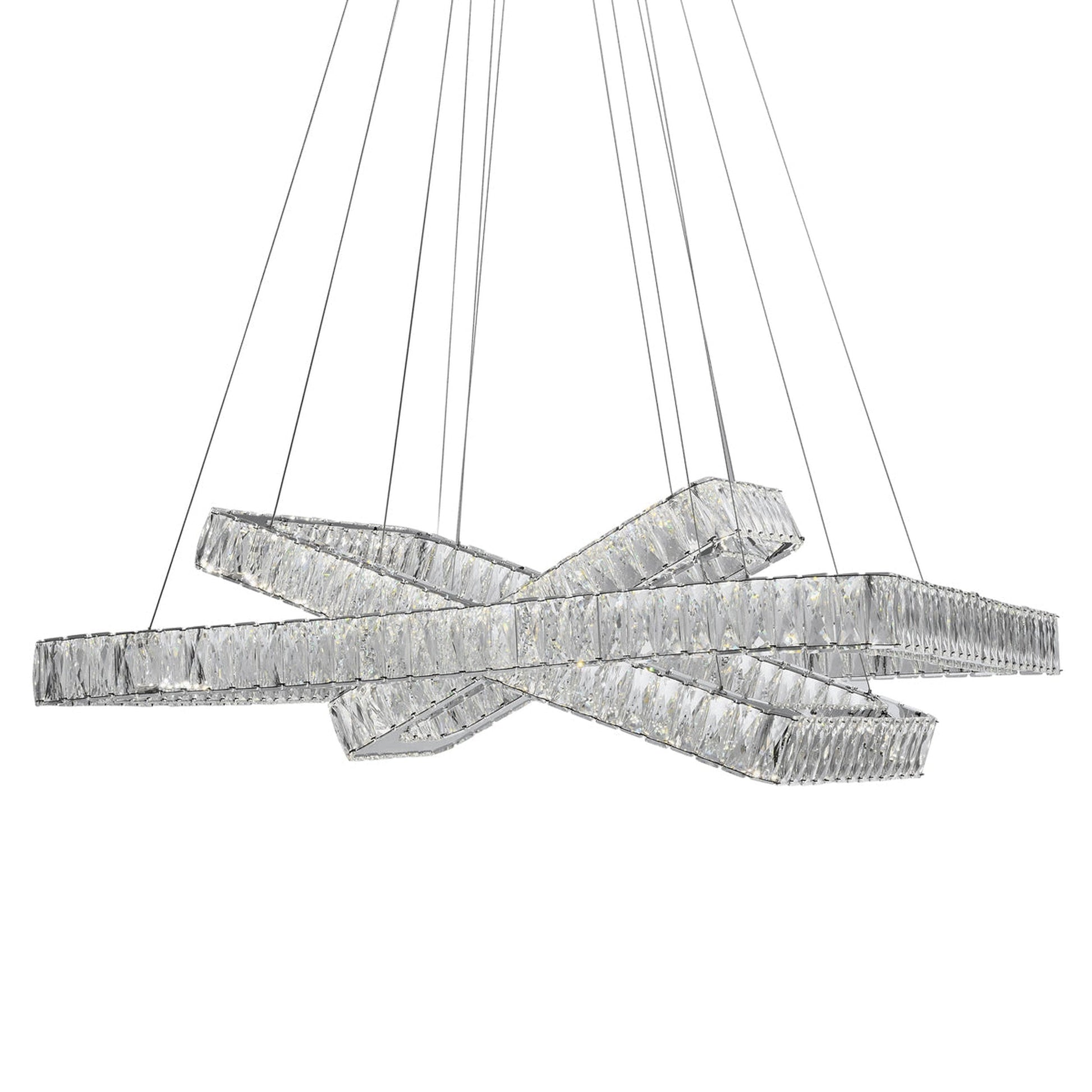 Crystal Elegance LED Chandelier //  3 Rectangles