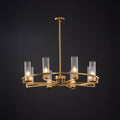 Cylindrical Aged Brass Chandelier