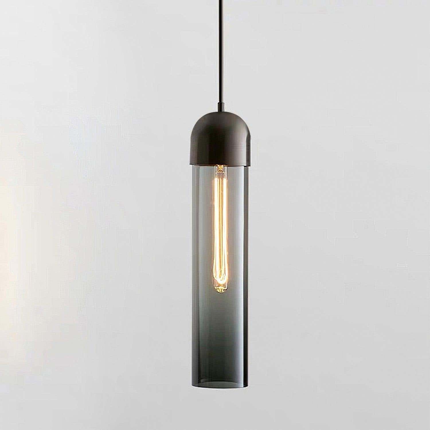 Glass Cylindrical Shape Pendant Light