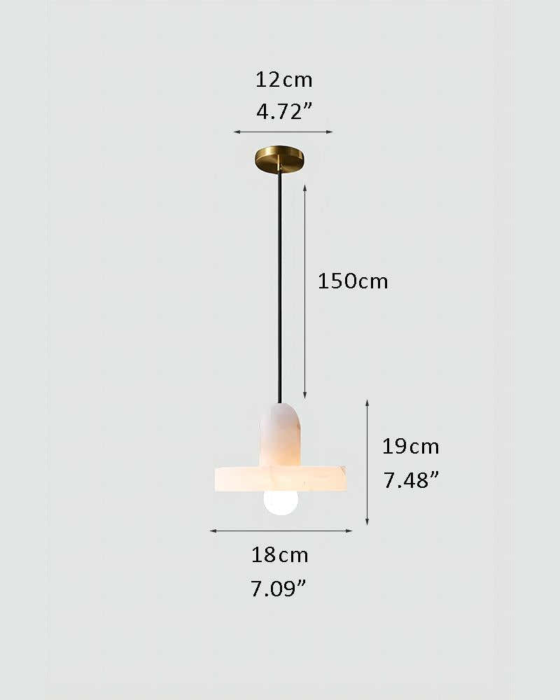 White Alabaster Kitchen Island Pendant Lamp