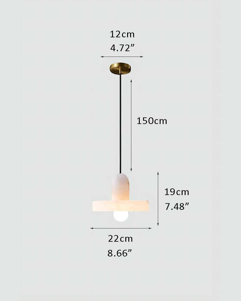 White Alabaster Kitchen Island Pendant Lamp