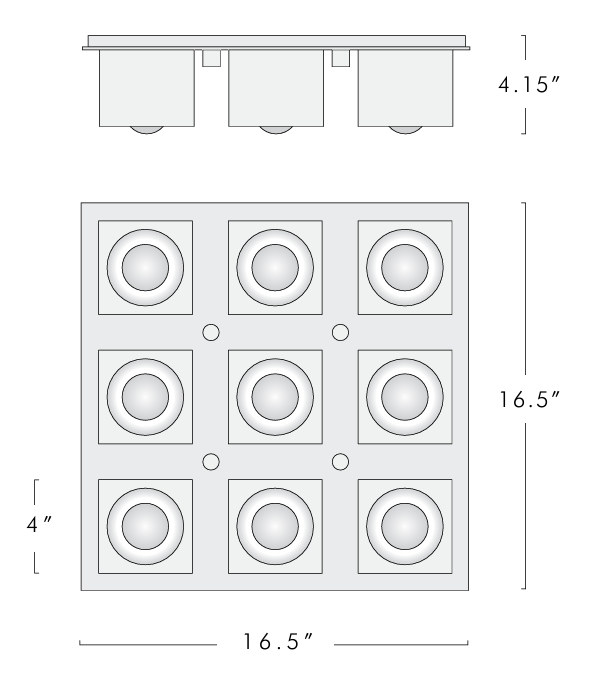 Glaçon 9 Light Flush Mount