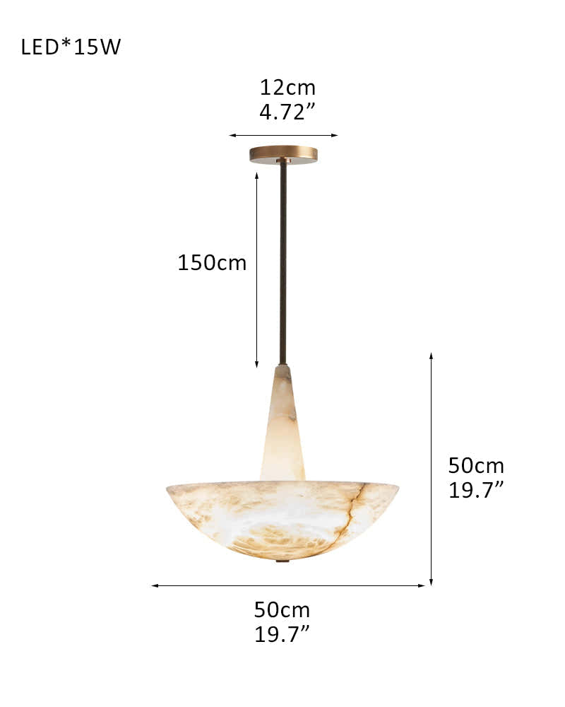 Domus Alabaster Round Bowl Ceiling Pendant Light 20in 28in