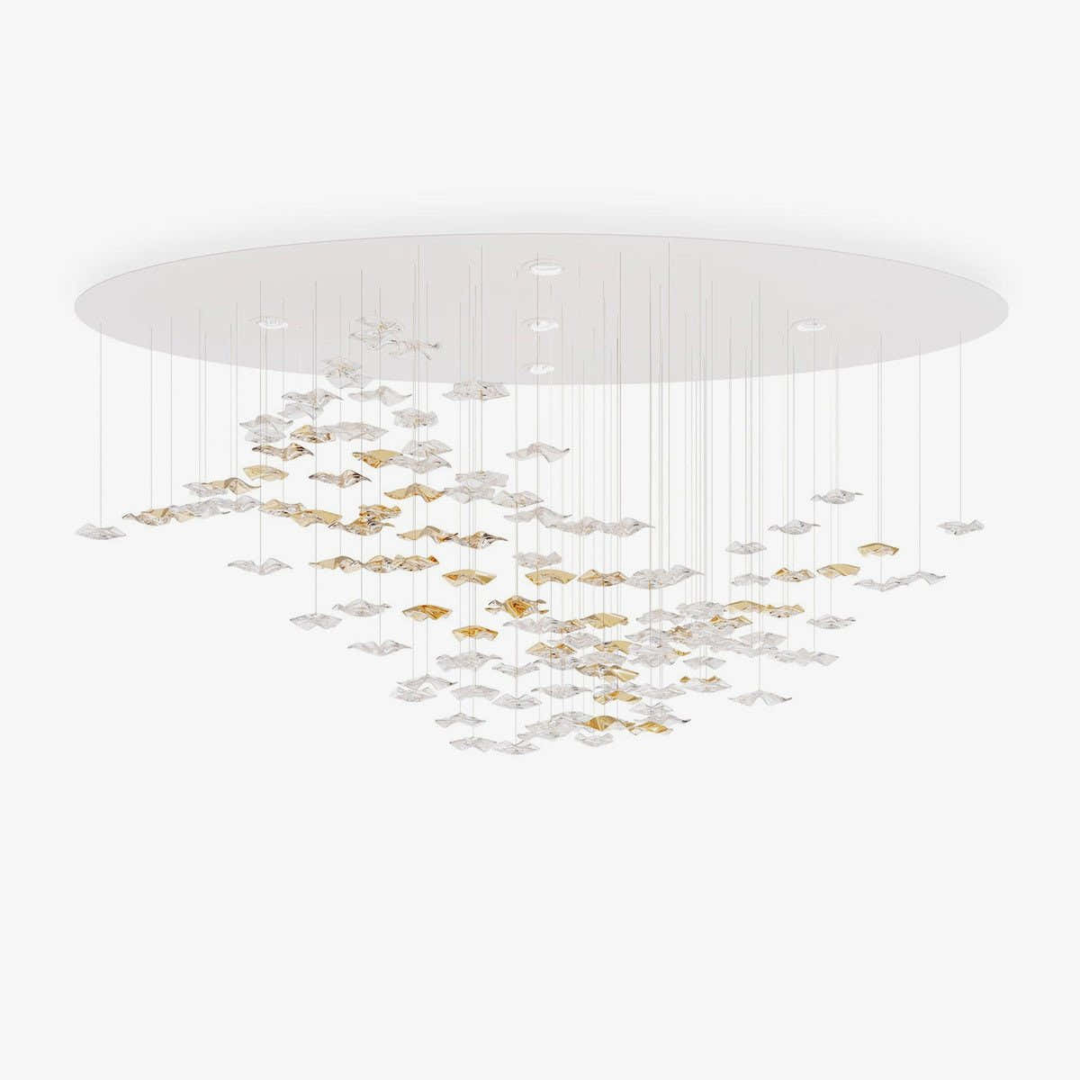 Tidal Art Glass Chandelier (With Canopy)